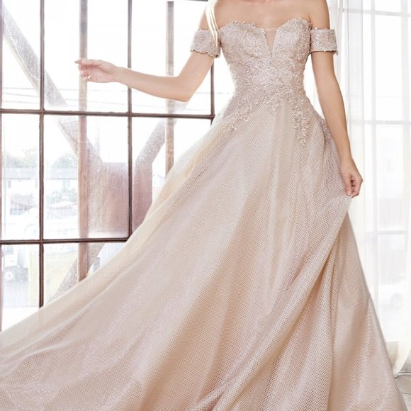 Evening Bridal OFF THE SHOULDER GOWNDress 908